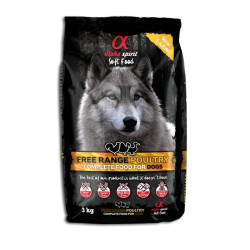 Alpha Spirit Semi-moist Poultry Complete Dog Food in bag 3 kg
