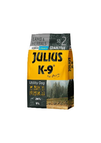 Julius K9 Utility Dog Bárány és Gyógynövények Senior/Light 340g (SD2)