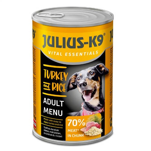 JULIUS K-9 konzerv kutya 1240g Pulyka-rizs